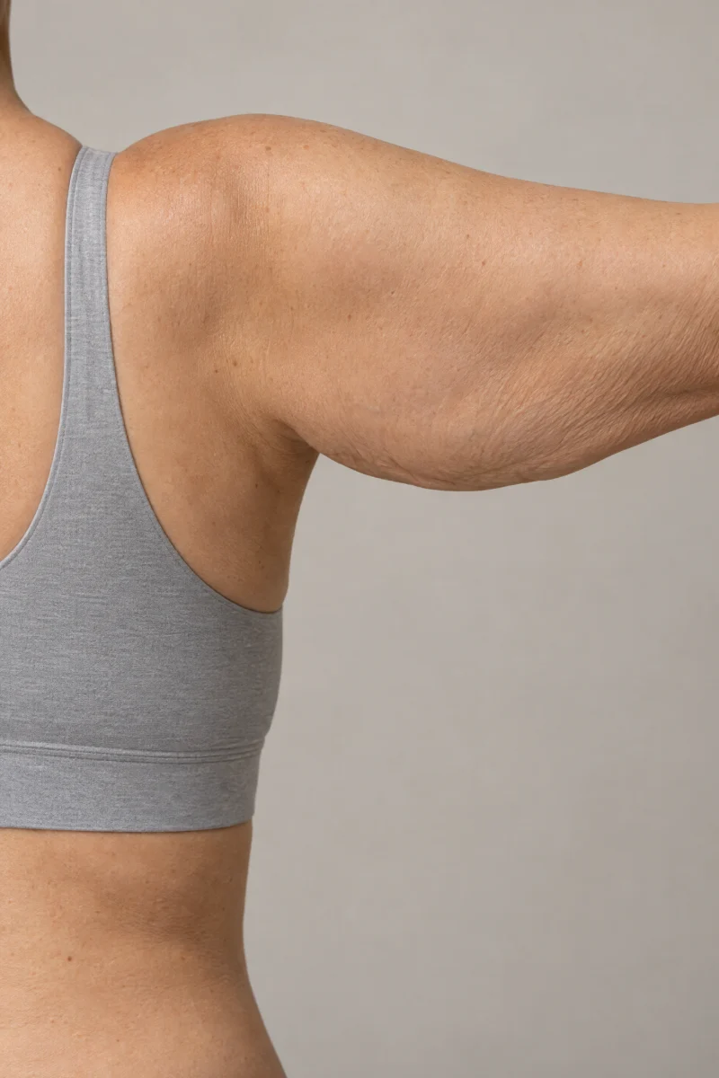Brachioplasty Manchester – loose hanging skin on the underside of the upper arm